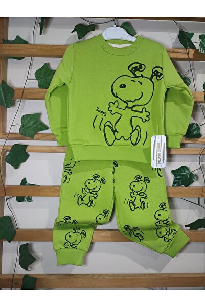 Baby Snoopy Yeşil Erkek Çocuk Eşofman Tkımı