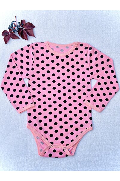 TD Collection بدلة للفتيات الصغيرات بأكمام طويلة منقط باللون الوردي والأسود، ...