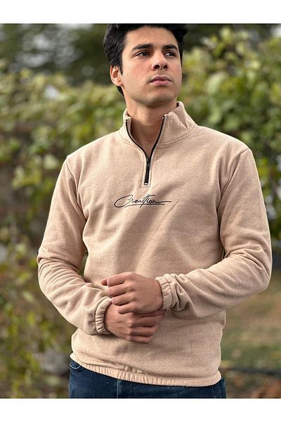 4S GLOBAL Half Zipper 3 Thread Sweatshirt with Wool Inside Half Zipper 3 Thread Regular Sweater