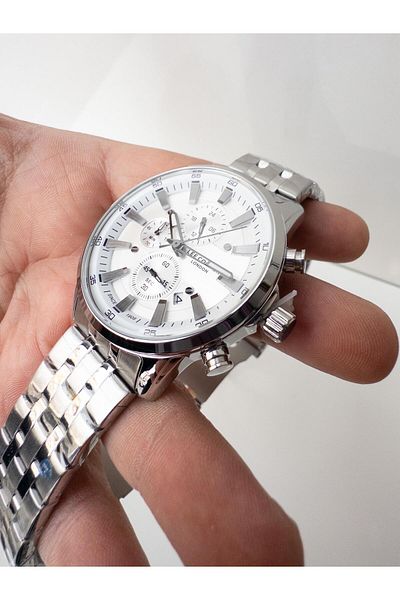 Lee Cooper 43 Mm Dual Time Steel Men's Wristwatch