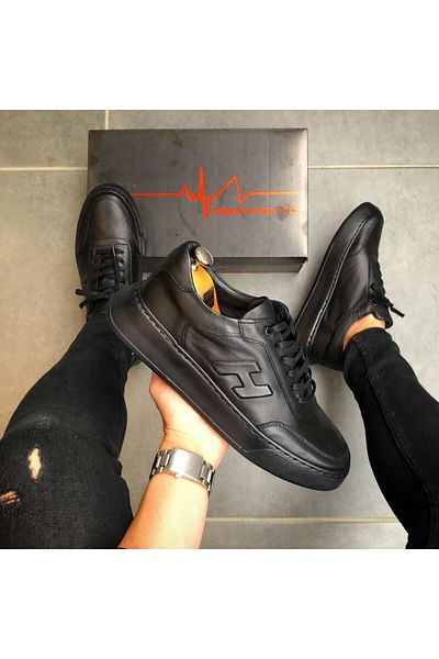 Martinetto GENUINE LEATHER BLACK DAILY EVA SOLE MEN'S SHOES