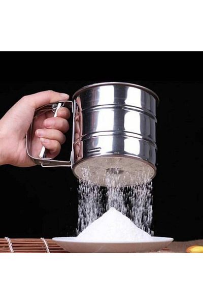 Kitchen Design Lab Pink 45x65 Cm Silicone Dough Rolling Mat, Steel Flour Sieve, Wooden Handle Dough Roller, Sauce Brush with Chamber