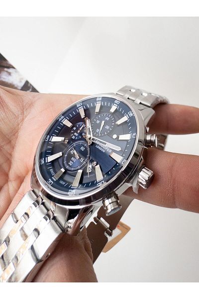 Lee Cooper 43 Mm Dual Time Steel Men's Wristwatch