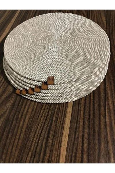 Perodia 6 Pieces Fireproof American Service Runner - Wicker Charger Presentation Dowry Set, Knitted Bamboo Knitted under Plate