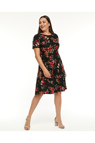 BEĞENDİM Floral Patterned Short Sleeve Dress