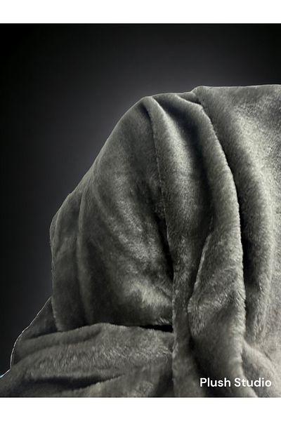 PLUSH STUDIO -lutur-shedding Proof Imported Gray Plush Fabric 100x150 Cm Home Textile