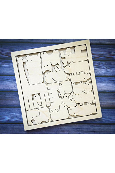 KLES wooden learning puzzle children's intelligence development toy animal pu...