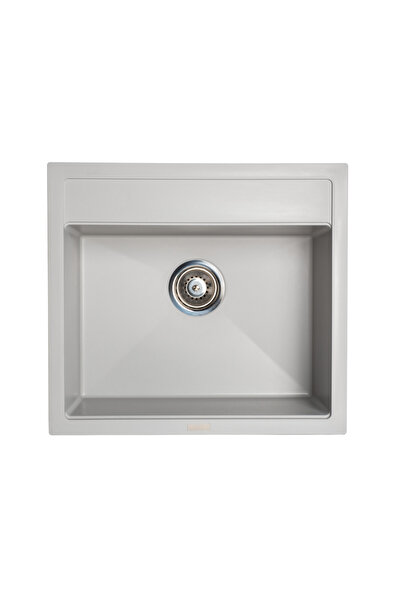 Vosh Granit Evye Açık Gri Tek Gözlü Mutfak Evyesi 55 X 50 Cm