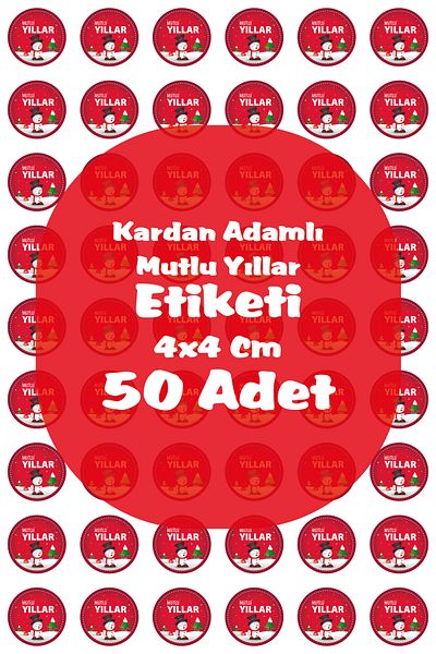 otuz9 reklam New Year's Themed Snowman Label ( Sticker )