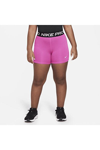 Nike Pro Dri-FIT Genç Çocuk (Kız) Şortu (Büyük Beden) - Pembe DM8439-623