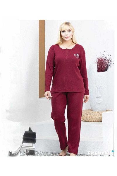 GOOD NİGHT Winter women's interlock King size pajamas suit