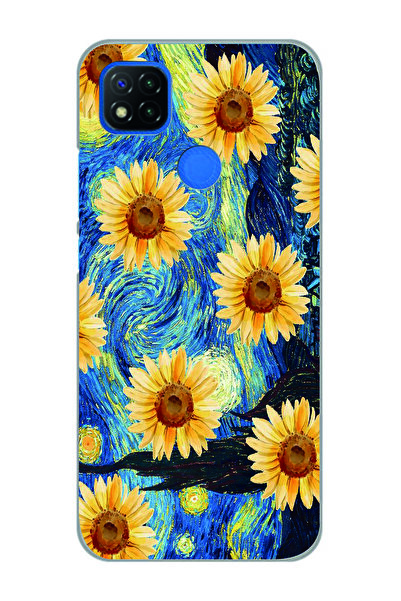 Magic Ring Redmi 9C / Redmi 10A Uyumlu The Starry Night ve Papatya Desenli Şe...