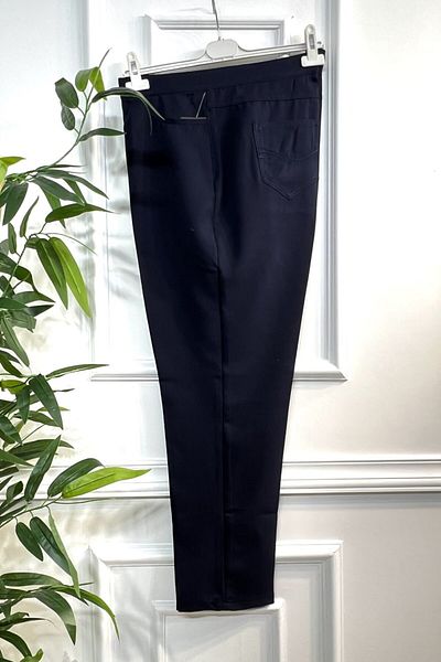 Aşkı Endam Large Size Great Pipe Leg Four Pockets Imported Dumbbell Trousers - Navy Blue