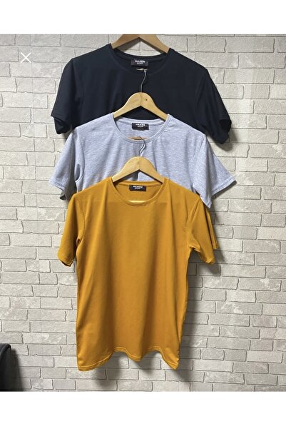 Hakem triko Μπλουζάκι 100% βαμβακερό μονόχρωμο μπλουζάκι με λαιμόκοψη 3 τεμαχ...