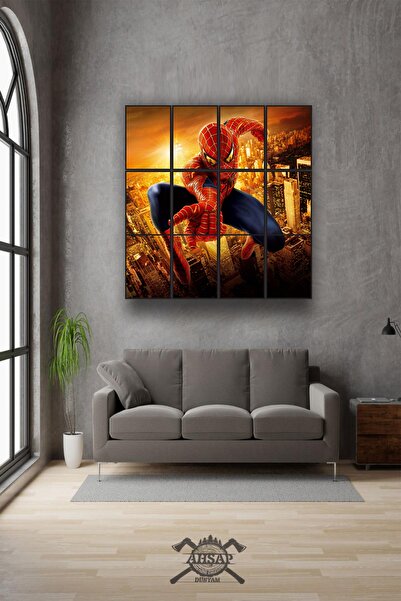 ahşap dünyam 12 parça Spiderman Yeni Dev Boy Mdf tablo Duvar Süsü Hediyelik E...