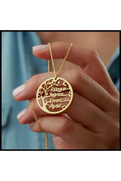 GÜMÜŞ 925 Ayar Gümüş İsimli Soy Ağacı Kolye