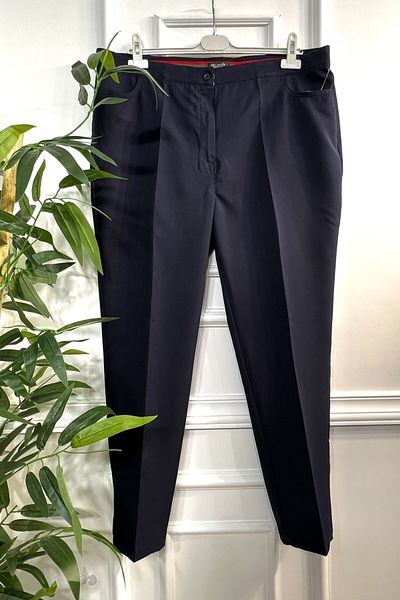 Aşkı Endam Large Size Great Pipe Leg Four Pockets Imported Dumbbell Trousers - Navy Blue