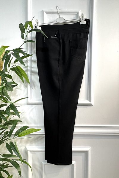 Aşkı Endam Large Size Wonderful Pipe Leg Four Pocket Dumbbell Trousers - Black