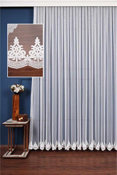 ISSA TEKSTIL Issa Tül Perde Grek Etek Desenli (NORMAL PİLE)( 1 / 2.5) En X Boy