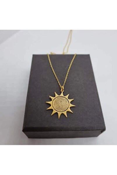 GÜMÜŞ Kişiye Özel 925 Ayar Gümüş Güneş Parmak İzi Kolye