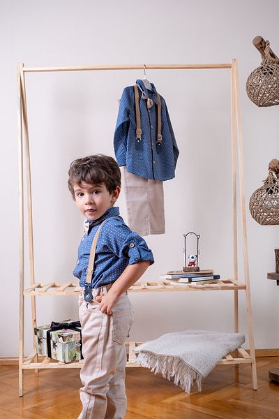 LULU Kids Costum Băiat cu Papion și Bretele Model „melodie”.