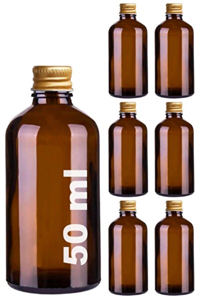 Milea 6 Adet Cam Shot Şişesi Sızdırmaz Metal Kapaklı Hediyelik Koku Süs Çok Amaçlı Kavanoz 50ml