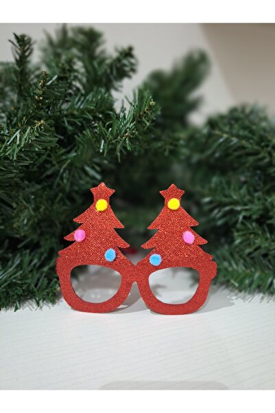CARNAVAL SÜS Çam Ağacı Şeklinde Camsız Simli Yılbaşı Gözlüğü