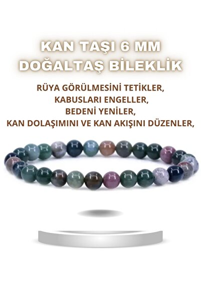 Nelleovana Blood Stone Natural Stone Bracelet 6 Mm (Elegant, Thin) (Strengthe...