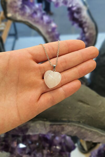 Nelleovana قلادة حجر الكوارتز الوردي الطبيعي (الطاقة الإيجابية، الحب) (حجر طب...