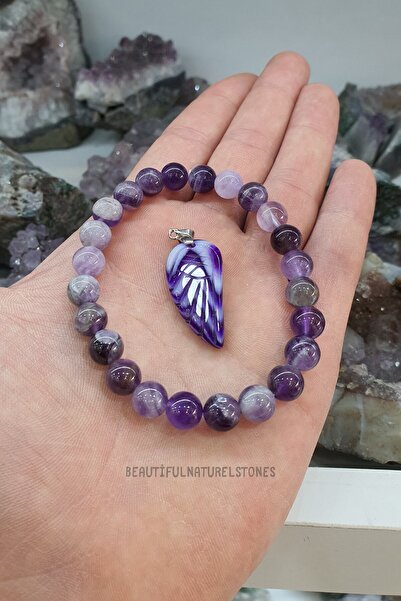 Nelleovana سوار حجر الجمشت الطبيعي جودة 8 ملم