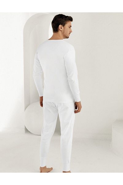 Şahinler Men's White Long Cuff Thermal Atl ME017-BY
