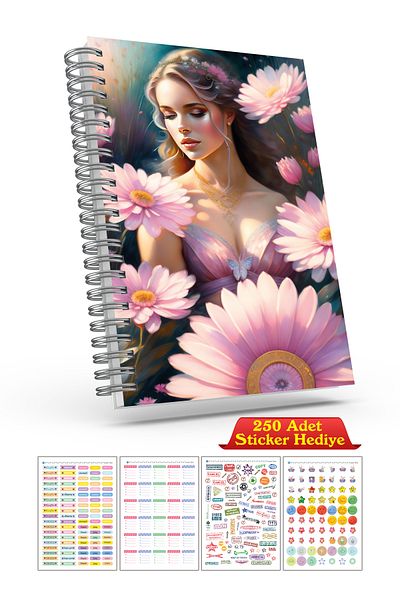 cabuk baskı Weekly Planner Agenda, A5 Unbound Agenda, Notebook, Planner Agenda, με δώρο αυτοκόλλητο