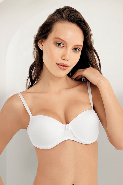 Şahinler Women's White Bade Underwire Full Back Transparent Bra M9350