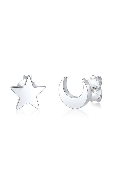 ELLI Ohrringe Basic Trend Astro Sterne Halbmond 925 Silber