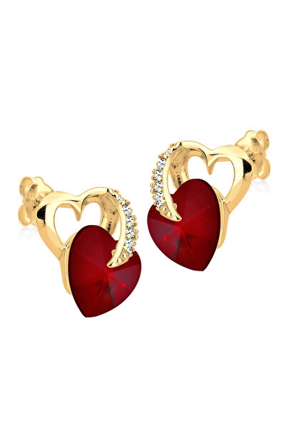 ELLI Ohrringe Herz Liebe Kristalle 925 Gümüş Bal