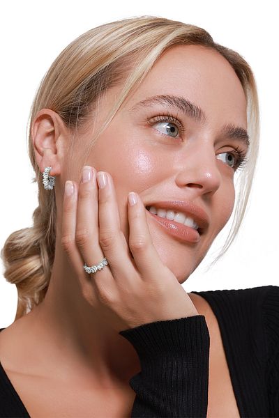 Heideman Schmuckset Frauen mit Ohrring und Ring Set Lynn silberfarben poliert Basic