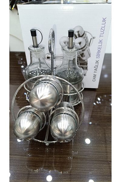 DEKOR ZÜCCACİYE HOME 5-Piece Glass Oil Vinegar Seasoning Bowl