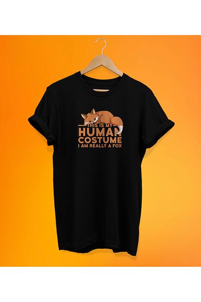 remonz Fox Printed Μαύρο, 100% Βαμβάκι, Oversize, Μεγάλο Μπλουζάκι