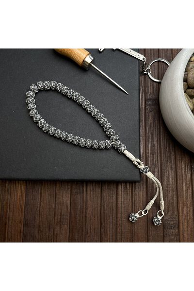 dergah tesbih New Silver Kazaz Knitted Sports Rosary