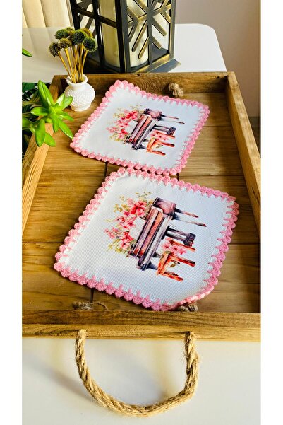 homeblaynconcept 2 منديل كوكتيل مزخرف بنمط كوب وردي