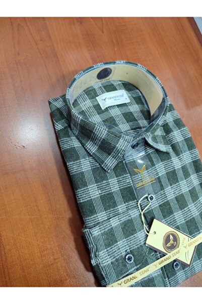 Grand Star DAYNOGLU 100% WOOL LONG SLEEVE POCKET CLASSIC WINTER MEN'S SHIRT