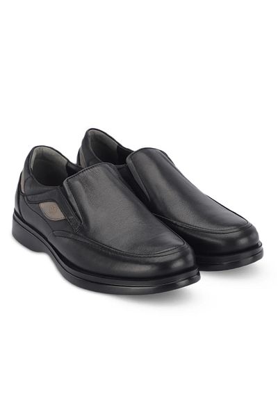 Forelli Pantofi pentru bărbați confort din piele naturală negri