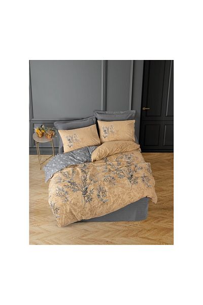 ŞENER HOME Cottonbox Mode Line - Σετ Παπλωματοθήκης Vera Grey Double