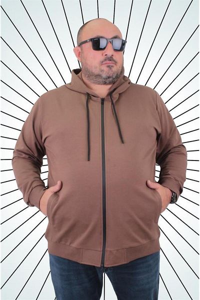 Starbattal Μεγάλο μέγεθος Basic Seasonal Sweat με κουκούλα με φερμουάρ 22751 TABA