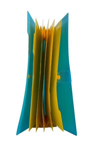 Kobest A4 STRAP 5 COMPARTMENT BRIEFCASE - TURQUOISE - YELLOW