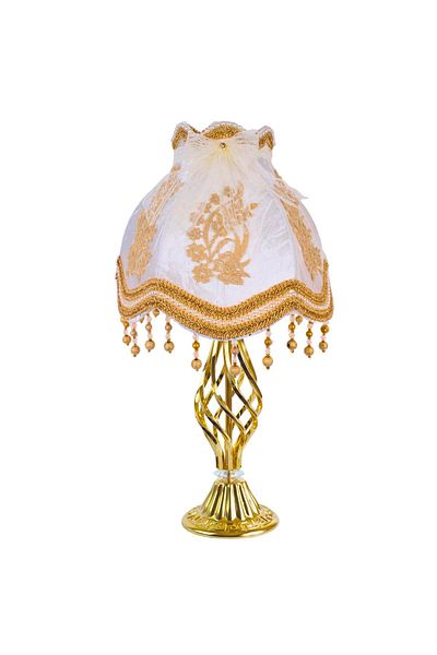 Dekovien Vintage Velvet Lampshade with French Lace Cover - Gold Metal Leg 30x50cm AB0766
