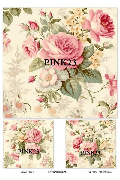 LİNEART Pirinç Dekopaj Kağıdı No:PINK23- 29X42cm