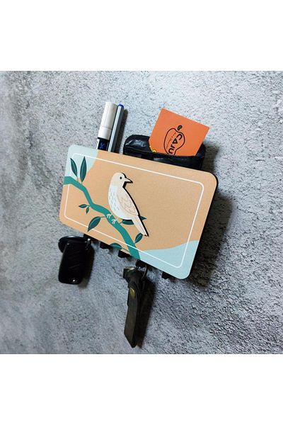 CajuArt Bird Themed Keychain Decoration with Compartment on the Branch - Modern Hanger