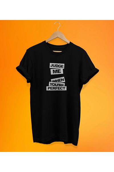 remonz Judge Me... Μπλουζάκι με στάμπα μαύρο, 100% βαμβάκι, Oversize, Plus Size