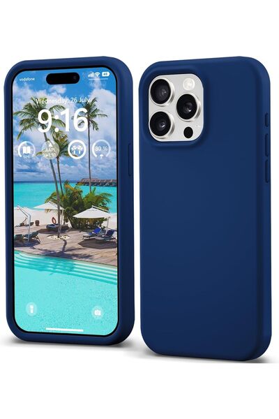 Merwish Apple Iphone 15 Promax Uyumlu Logolu Içi Kadife Lansman Silikon Kılıf...